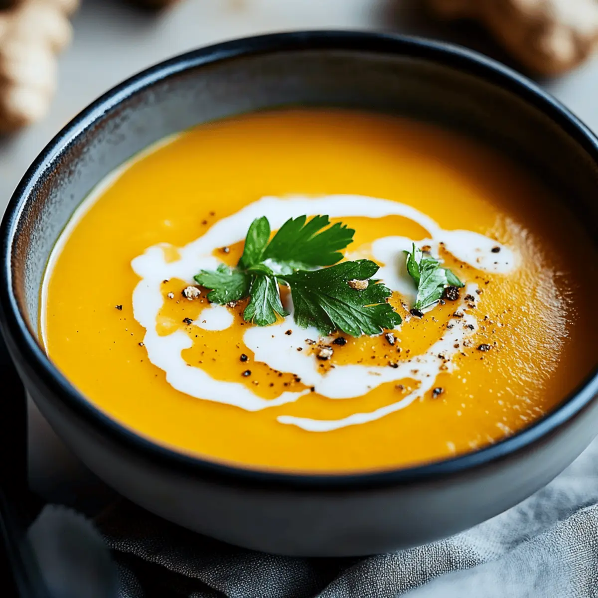 Pumpkin Soup with Coconut Milk and Ginger